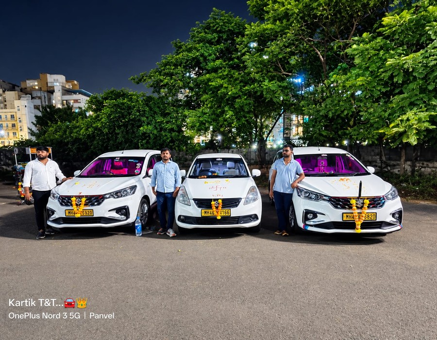 Taxi fleet photograph supplied for KK Tours & Travels